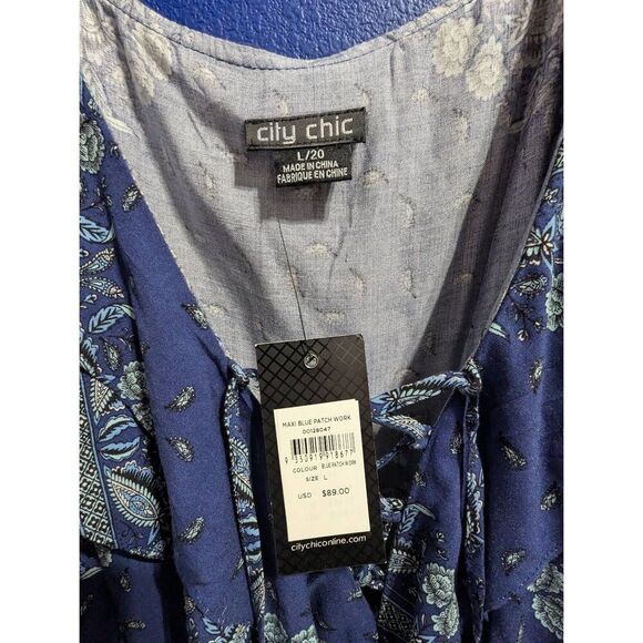 SzāL (20/2XL) City Chic Dress Blue Patch Work - Picture 4 of 11